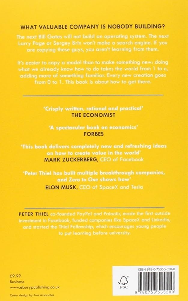 Zero to One by Peter Thiel